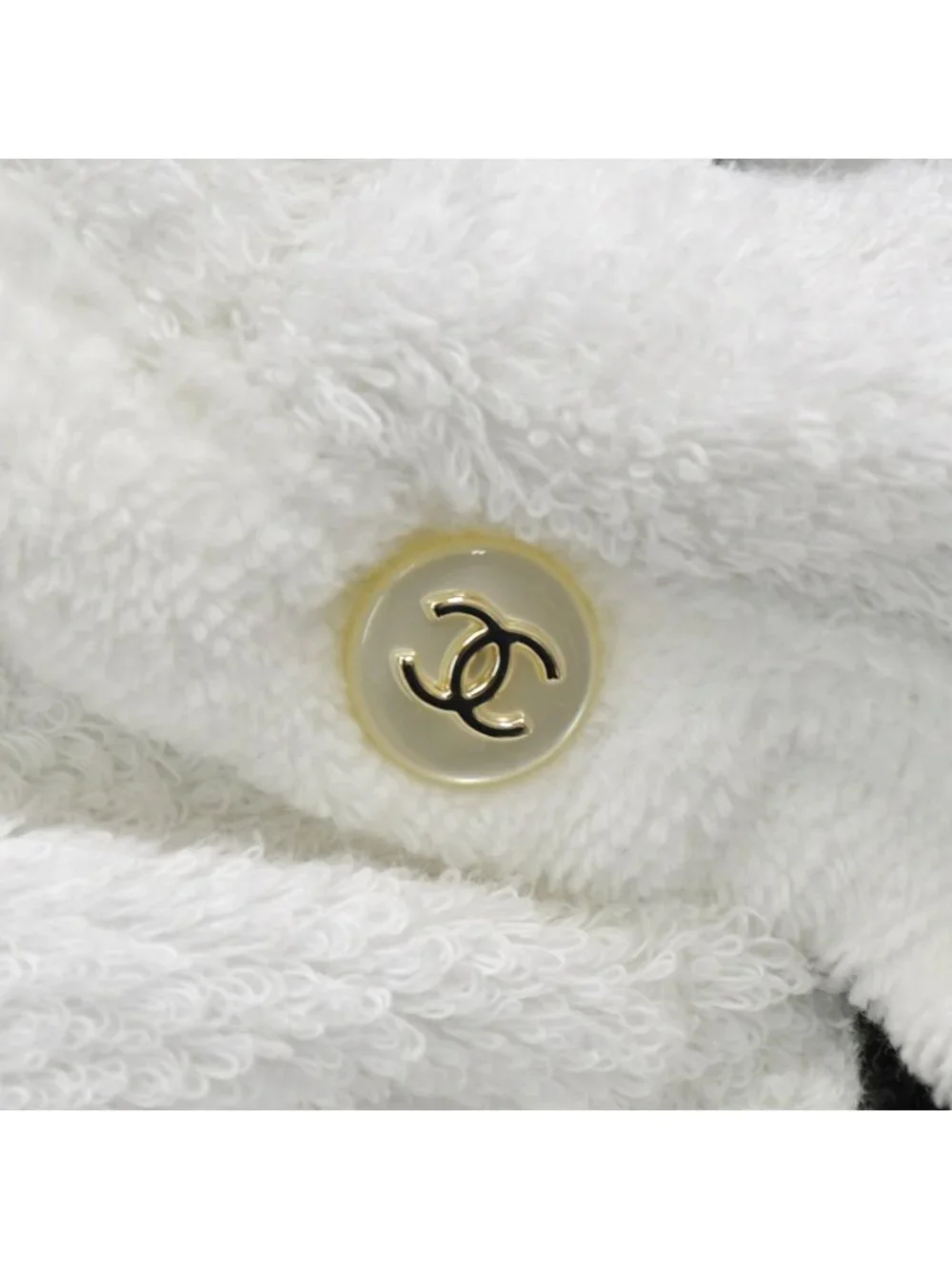 Chanel Logo Bathrobe Jacket Gown Black White